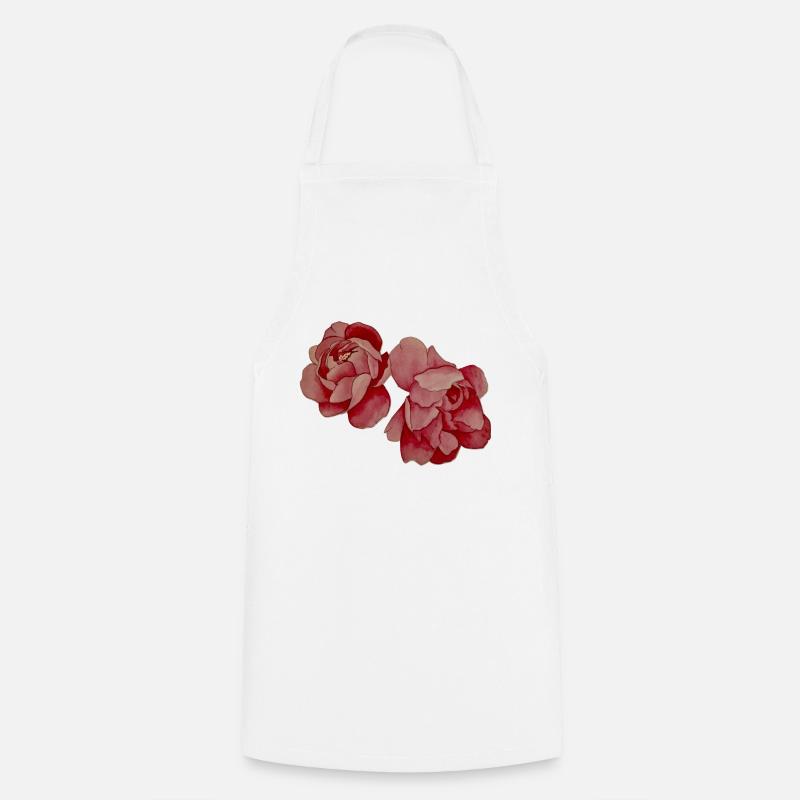 Peonies - Cooking Apron - white