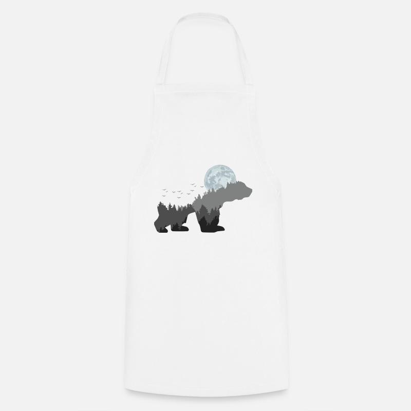 Bear in nature, mountains - Cooking Apron - white