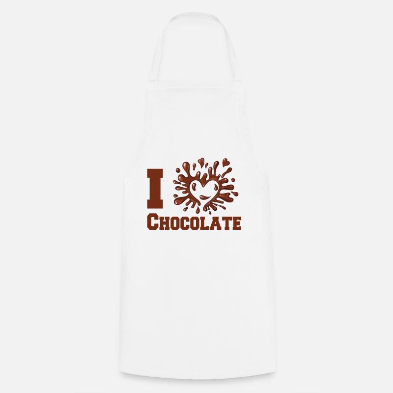 I love chocolate - Cooking Apron - white