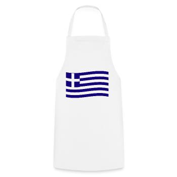 Grèce Drapeau grec Hellas Hellène - Tablier de cuisine - blanc - Devant - AI Model Male 185 dark (185cm)