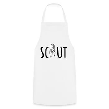 Scout / Scouting - Cooking Apron - white - Front - AI Model Male 185 dark (185cm)