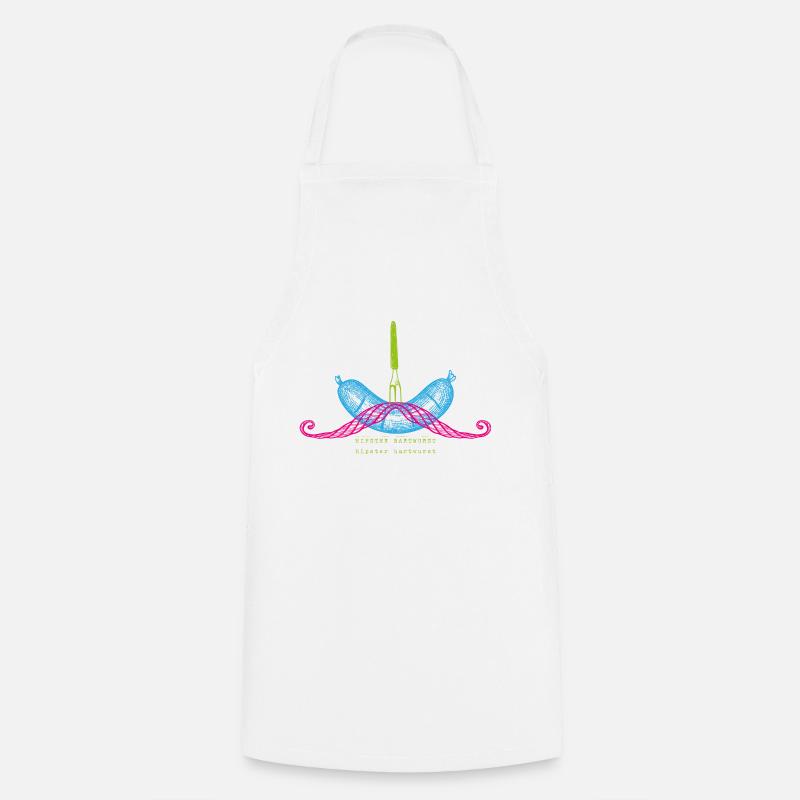 Hipster Bartwurst Neon - Kochschürze - Weiß