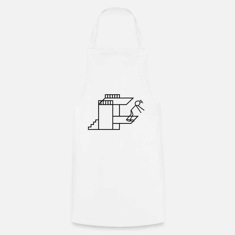Springboard Tower Diving Diver - Cooking Apron - white