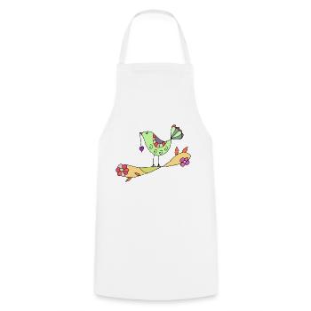 Oiseau - Tablier de cuisine - blanc - Devant - AI Model Male 185 dark (185cm)