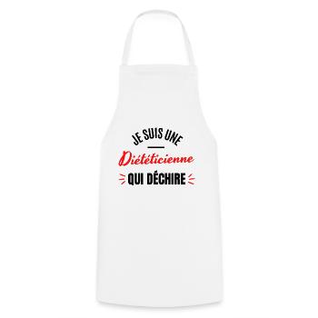 JE SUIS UNE DIETETICIENNE QUI DECHIRE - Tablier de cuisine - blanc - Devant - AI Model Male 185 dark (185cm)