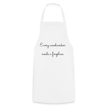 Drôle de charpentier Amour bûcheron heureux - Tablier de cuisine - blanc - Devant - AI Model Male 185 dark (185cm)