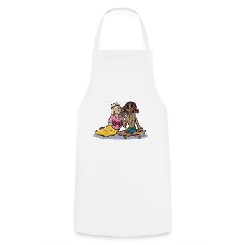 Love And Peace - Cooking Apron - white - Front - AI Model Male 185 dark (185cm)