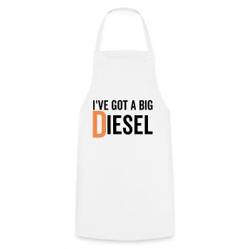 J’ai un gros diesel - Tablier de cuisine - blanc - Devant - AI Model Male 185 dark (185cm)