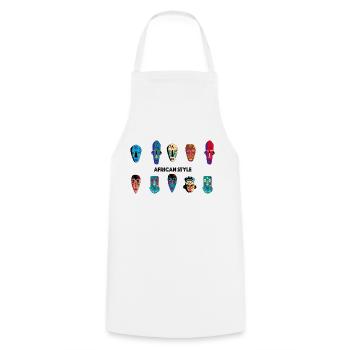 Afrique - Tablier de cuisine - blanc - Devant - AI Model Male 185 dark (185cm)
