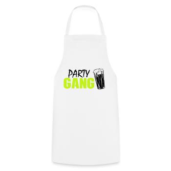 Party Gang - Kochschürze - Weiß - Vorne - AI Model Male 185 dark (185cm)