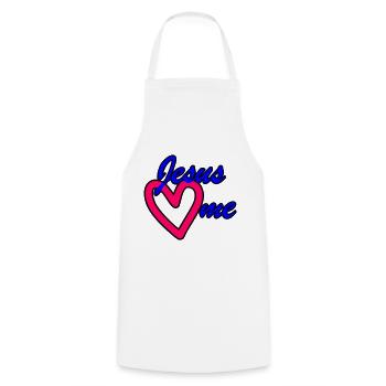 Jesus liebt mich Jesus loves me - Kochschürze - Weiß - Vorne - AI Model Male 185 dark (185cm)