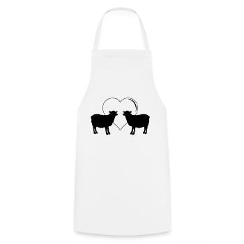 Sheep Love - Cooking Apron - white - Front - AI Model Male 185 dark (185cm)