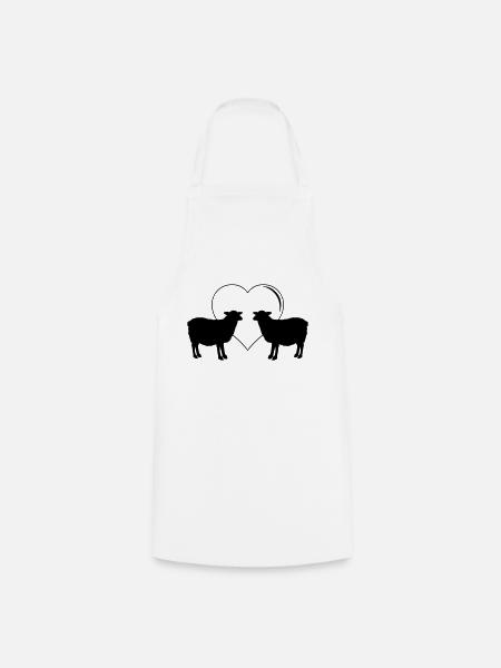 sheep love - Kochschürze - Weiß