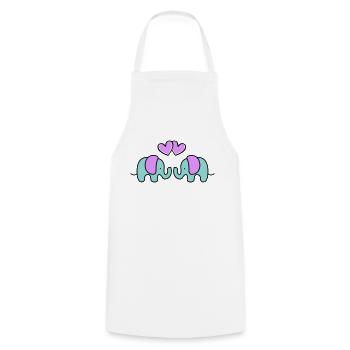 Baby Elephants - Cooking Apron - white - Front - AI Model Male 185 dark (185cm)