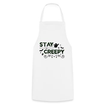 stay creepy - Cooking Apron - white - Front - AI Model Male 185 dark (185cm)