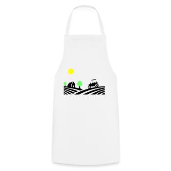 Ferme de tracteurs - Tablier de cuisine - blanc - Devant - AI Model Male 185 dark (185cm)