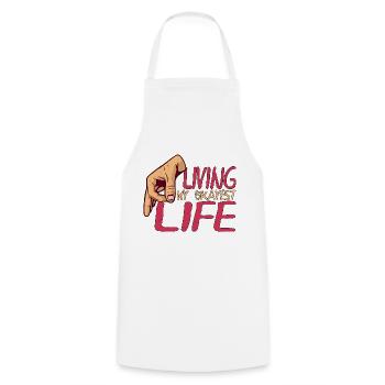 Living My Okayest Life 7 - Kochschürze - Weiß - Vorne - AI Model Male 185 dark (185cm)