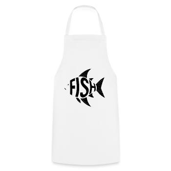 Fisch-Silhouette für Fisch Fans für Fischer - Kochschürze - Weiß - Vorne - AI Model Male 185 dark (185cm)