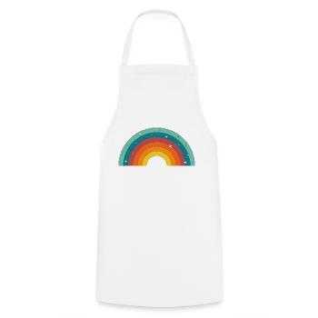 Arc-en-Ciel Rétro - Tablier de cuisine - blanc - Devant - AI Model Male 185 dark (185cm)