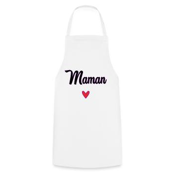MOM. MOTHER'S DAY. HAPPY MOTHER'S DAY - Cooking Apron - white - Front - AI Model Male 185 dark (185cm)