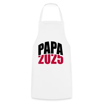 Papa 2025 - Kochschürze - Weiß - Vorne - AI Model Male 185 dark (185cm)