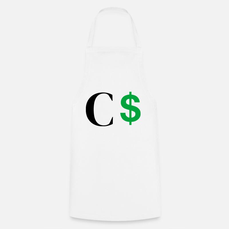 Lettre c dollar - Tablier de cuisine - blanc