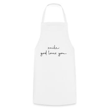 smile god loves you - Kochschürze - Weiß - Vorne - AI Model Male 185 dark (185cm)