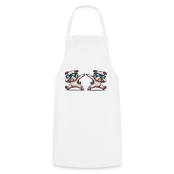 Dog Dabbing Bulldog 2 - Cooking Apron - white - Front - AI Model Male 185 dark (185cm)