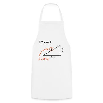 trouver x - Tablier de cuisine - blanc - Devant - AI Model Male 185 dark (185cm)