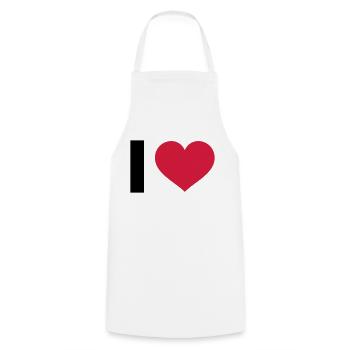 I LOVE - Tablier de cuisine - blanc - Devant - AI Model Male 185 dark (185cm)