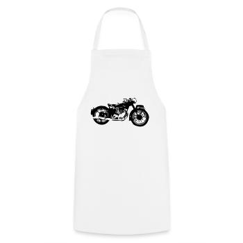 vieille moto2 - Tablier de cuisine - blanc - Devant - AI Model Male 185 dark (185cm)