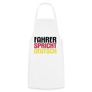 fahrer spricht deustch - Kochschürze - Weiß - Vorne - AI Model Male 185 dark (185cm)