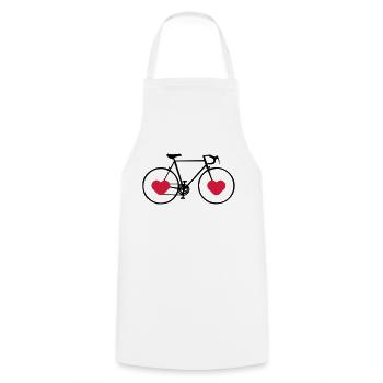 Vélo vélo amour - Tablier de cuisine - blanc - Devant - AI Model Male 185 dark (185cm)