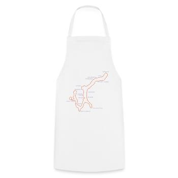 lago di lugano - LUGAN LAKE with places - Cooking Apron - white - Front - AI Model Male 185 dark (185cm)