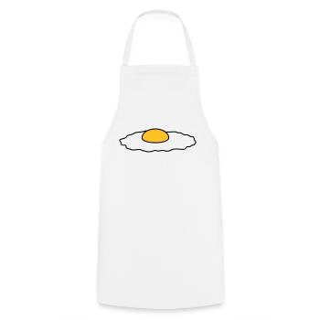 spiegelei essen lecker hunger kochen braten chef k - Kochschürze - Weiß - Vorne - AI Model Male 185 dark (185cm)