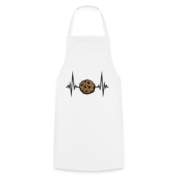 heart rate frequency pulse cookie biscuit chocolate delicious - Cooking Apron - white - Front - AI Model Male 185 dark (185cm)