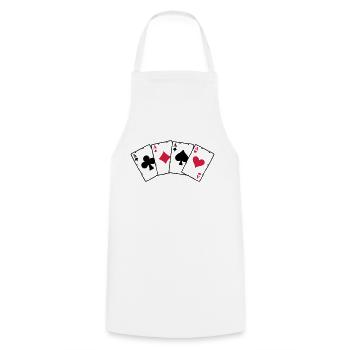 Cartes Poker - Cartes Poker - Tablier de cuisine - blanc - Devant - AI Model Male 185 dark (185cm)