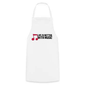 Life is Better with Music note cool party logo fei - Kochschürze - Weiß - Vorne - AI Model Male 185 dark (185cm)