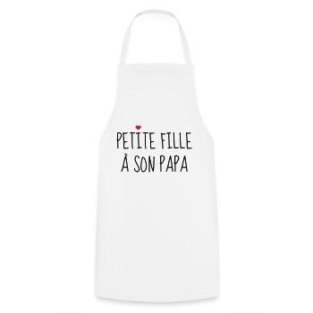 Petite fille à son Papa - Naissance - Enfant - Tablier de cuisine - blanc - Devant - AI Model Male 185 dark (185cm)