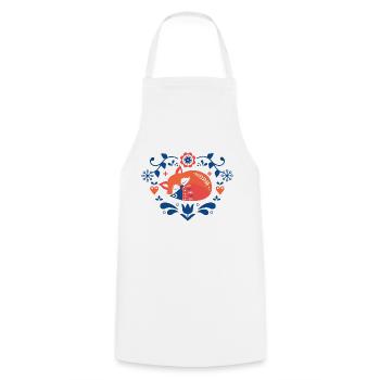 Nordic fox - Cooking Apron - white - Front - AI Model Male 185 dark (185cm)