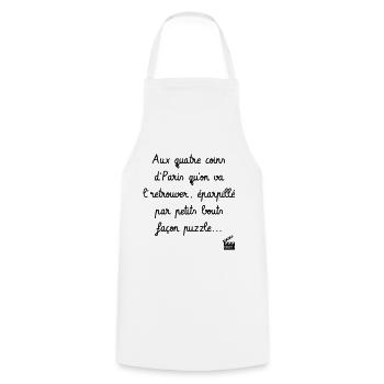Éparpillé façon puzzle ! Les Tontons Flingueurs - Tablier de cuisine - blanc - Devant - AI Model Male 185 dark (185cm)
