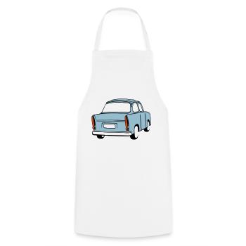 Trabi  bleu ciel - Tablier de cuisine - blanc - Devant - AI Model Male 185 dark (185cm)
