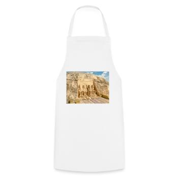 Temple d'Abou Simbel en Egypte - Tablier de cuisine - blanc - Devant - AI Model Male 185 dark (185cm)
