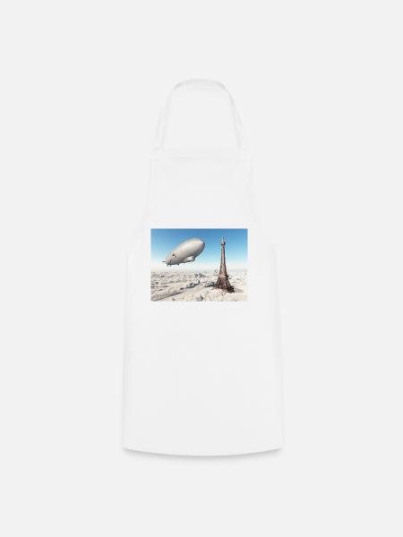 Zeppelin über dem Eiffelturm - Kochschürze - Weiß