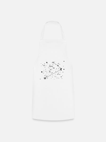 Bélier / Bélier signe du zodiaque, ciel nocturne, planètes - Tablier de cuisine - blanc
