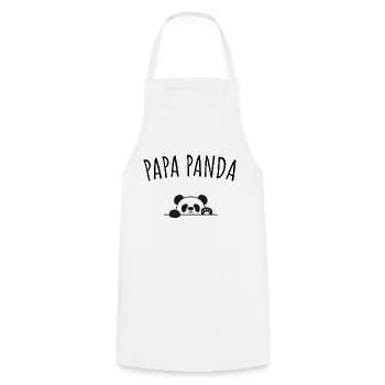 Papa panda, idée cadeau papa - Tablier de cuisine - blanc - Devant - AI Model Male 185 dark (185cm)