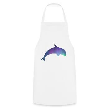 Orca/Killerwal mit Nordlichtern - Kochschürze - Weiß - Vorne - AI Model Male 185 dark (185cm)