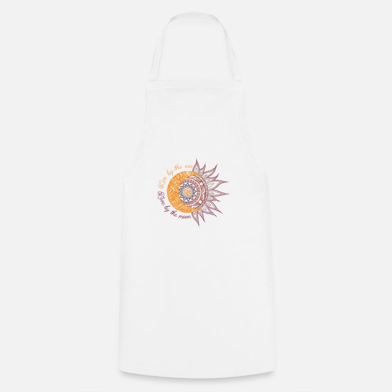 Mandela, Moon, Live by the sun, love by the moon - Cooking Apron - white