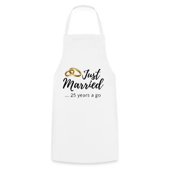 25th Wedding Anniversary - Cooking Apron - white - Front - AI Model Male 185 dark (185cm)