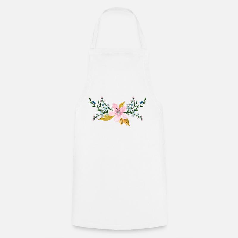 Fleurs - Tablier de cuisine - blanc